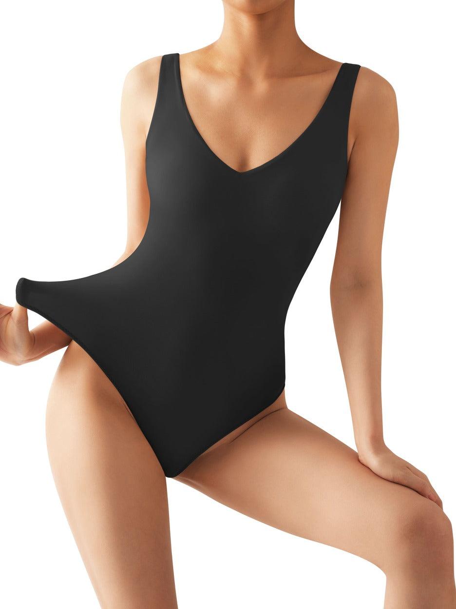 Buttery Soft V Neck Bodysuit-SUUKSESS