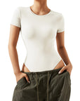 Buttery Soft Crew Neck Bodysuit - Short Sleeve - SUUKSESS