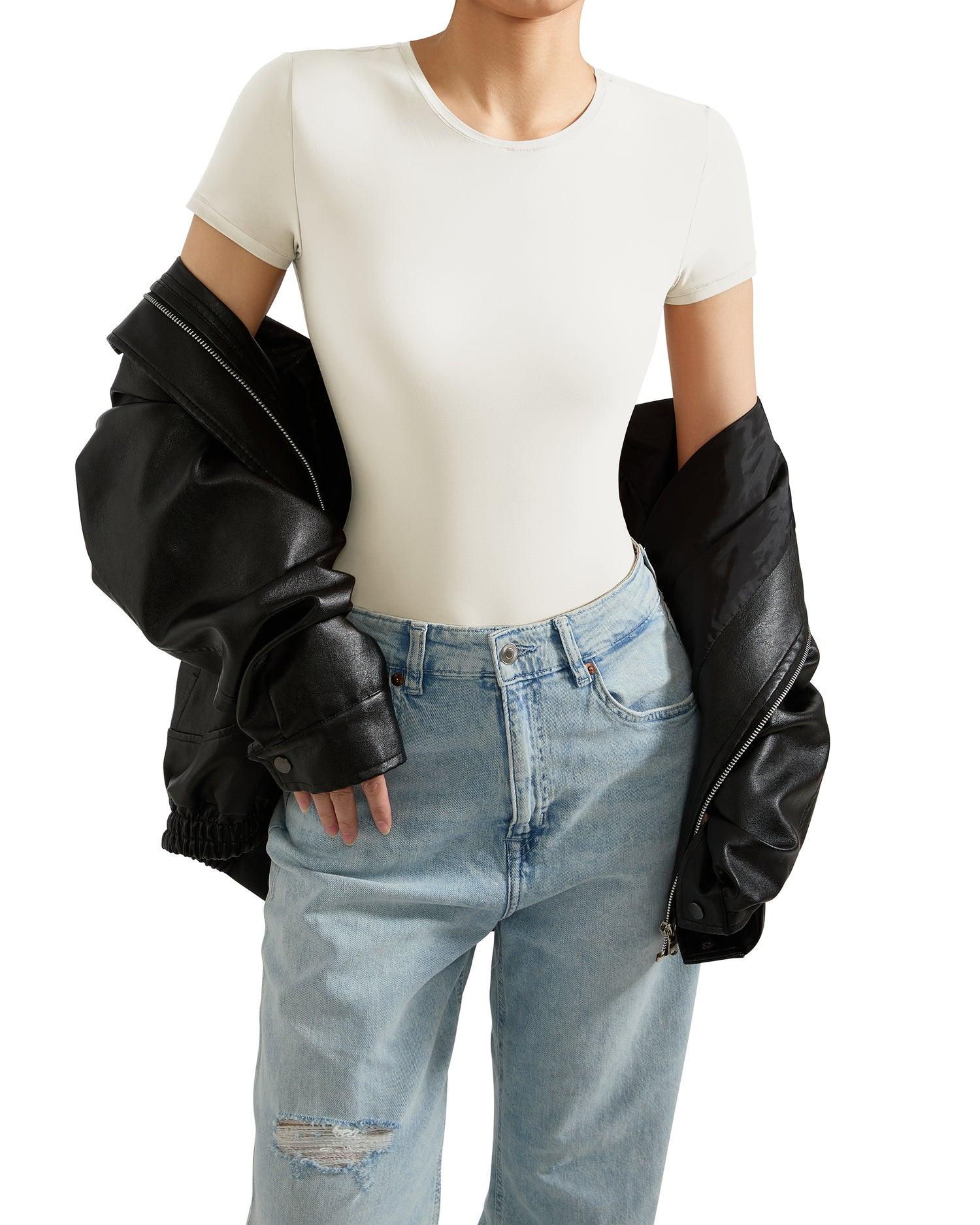 Buttery Soft Crew Neck Bodysuit - Short Sleeve - SUUKSESS