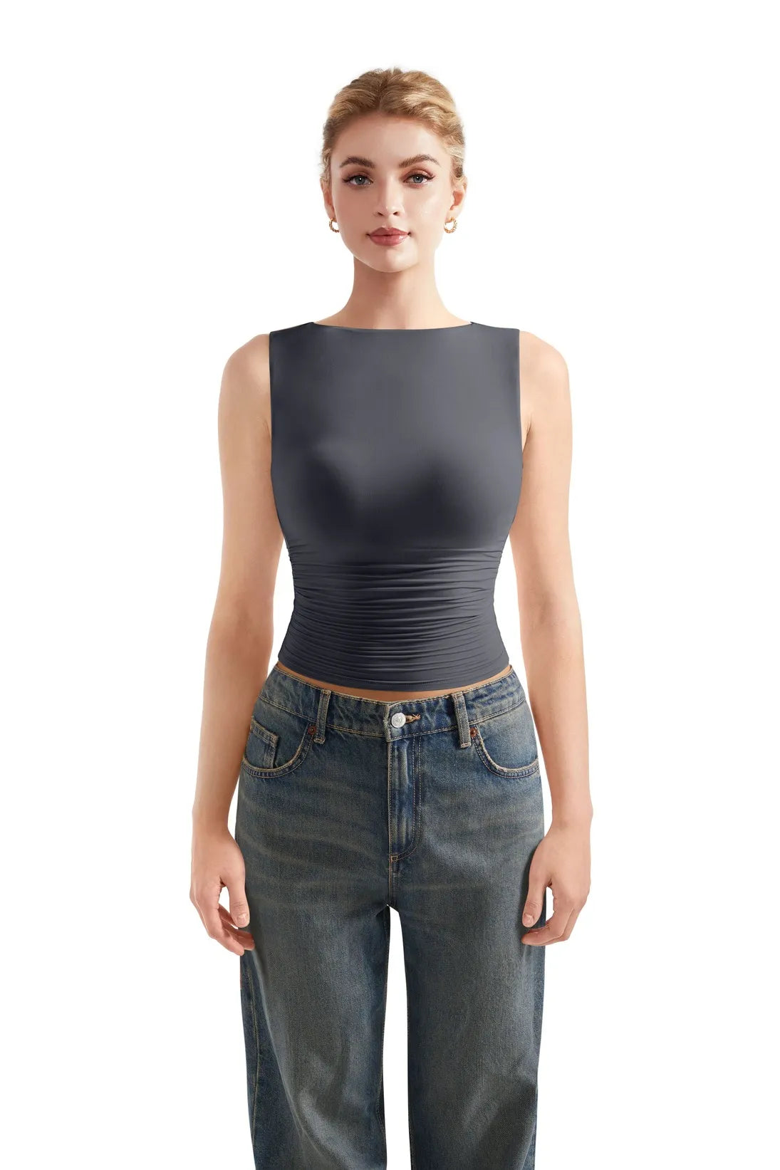 Buttery Soft Side Ruched Tank Top