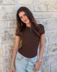 Buttery Soft Crew Neck Bodysuit - Short Sleeve - SUUKSESS