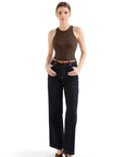 Cotton Ribbed Crew Neck Tank Top