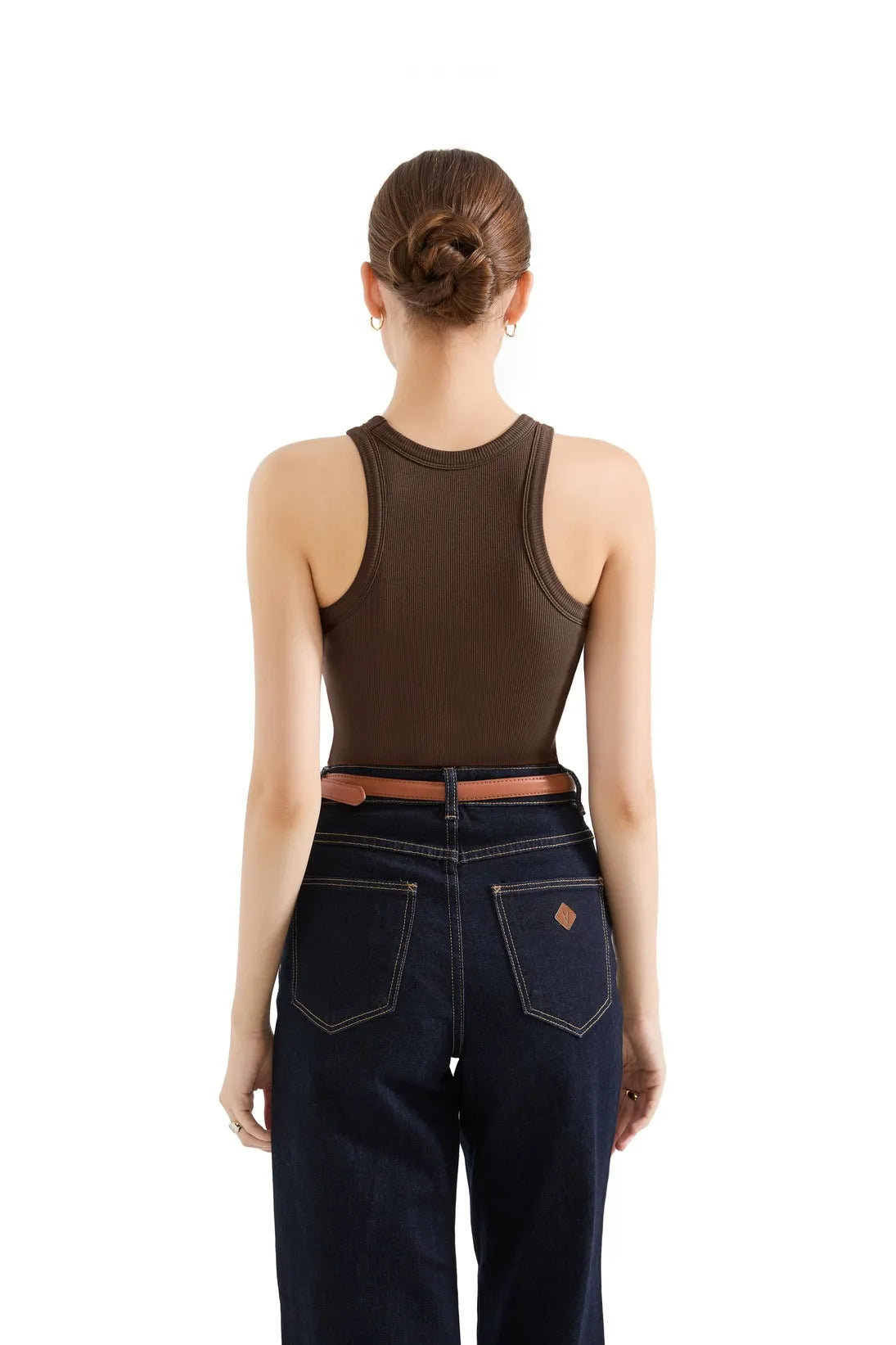 Cotton Ribbed Crew Neck Tank Top