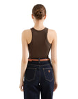 Cotton Ribbed Crew Neck Tank Top