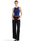 Cotton Ribbed Crew Neck Tank Top