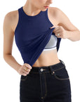 Cotton Ribbed Crew Neck Tank Top
