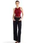 Cotton Ribbed Crew Neck Tank Top