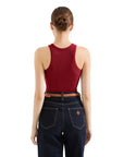 Cotton Ribbed Crew Neck Tank Top
