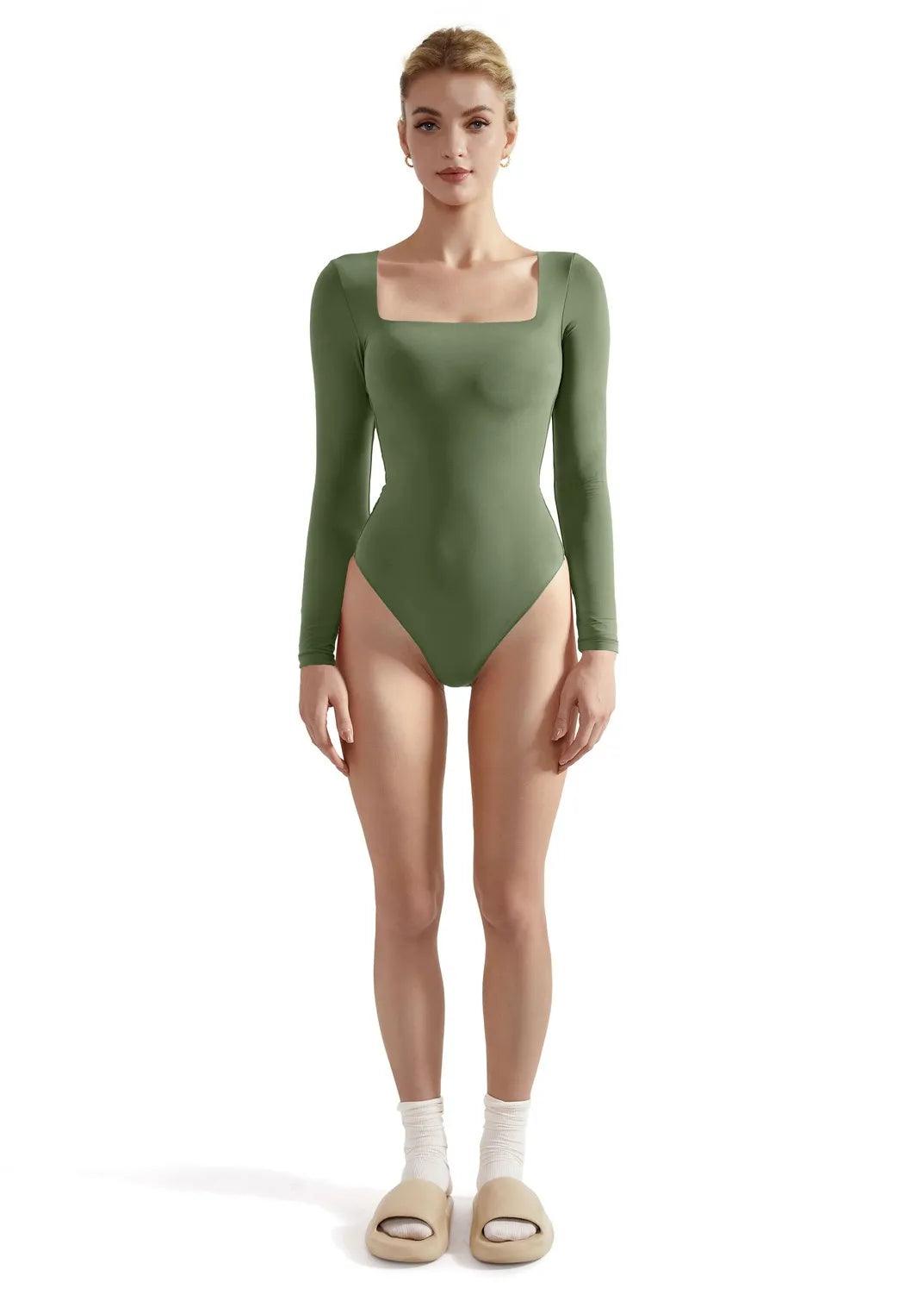 Buttery Soft Square Neck Bodysuit - Long Sleeve - SUUKSESS