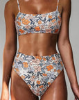 MOSHENGQI Women High Wasited Bikini Shoulder Strap 2 Piece High Cut String Swimsuits-Swimwear-SUUKSESS-SUUKSESS