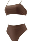 MOSHENGQI Women High Wasited Bikini Shoulder Strap 2 Piece High Cut String Swimsuits-Swimwear-SUUKSESS-SUUKSESS