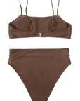 MOSHENGQI Women High Wasited Bikini Shoulder Strap 2 Piece High Cut String Swimsuits-Swimwear-SUUKSESS-SUUKSESS