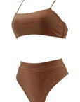 MOSHENGQI Women High Wasited Bikini Shoulder Strap 2 Piece High Cut String Swimsuits-Swimwear-SUUKSESS-SUUKSESS