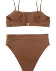 MOSHENGQI Women High Wasited Bikini Shoulder Strap 2 Piece High Cut String Swimsuits-Swimwear-SUUKSESS-SUUKSESS