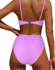 MOSHENGQI Women High Wasited Bikini Shoulder Strap 2 Piece High Cut String Swimsuits-Swimwear-SUUKSESS-SUUKSESS