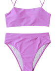 MOSHENGQI Women High Wasited Bikini Shoulder Strap 2 Piece High Cut String Swimsuits-Swimwear-SUUKSESS-SUUKSESS