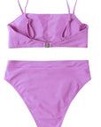 MOSHENGQI Women High Wasited Bikini Shoulder Strap 2 Piece High Cut String Swimsuits-Swimwear-SUUKSESS-SUUKSESS