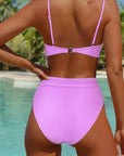 MOSHENGQI Women High Wasited Bikini Shoulder Strap 2 Piece High Cut String Swimsuits-Swimwear-SUUKSESS-SUUKSESS