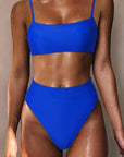MOSHENGQI Women High Wasited Bikini Shoulder Strap 2 Piece High Cut String Swimsuits-Swimwear-SUUKSESS-SUUKSESS