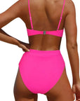 MOSHENGQI Women High Wasited Bikini Shoulder Strap 2 Piece High Cut String Swimsuits-Swimwear-SUUKSESS-SUUKSESS