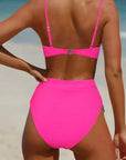 MOSHENGQI Women High Wasited Bikini Shoulder Strap 2 Piece High Cut String Swimsuits-Swimwear-SUUKSESS-SUUKSESS
