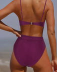 MOSHENGQI Women High Wasited Bikini Shoulder Strap 2 Piece High Cut String Swimsuits-Swimwear-SUUKSESS-SUUKSESS