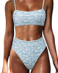 MOSHENGQI Women High Wasited Bikini Shoulder Strap 2 Piece High Cut String Swimsuits-Swimwear-SUUKSESS-Blue Ditsy Floral-S-SUUKSESS