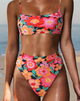 MOSHENGQI Women High Wasited Bikini Shoulder Strap 2 Piece High Cut String Swimsuits-Swimwear-SUUKSESS-SUUKSESS