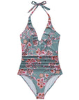 Ruffle Tummy Sexy Halter One Piece Swimsuits