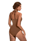 Ruffle Tummy Sexy Halter One Piece Swimsuits