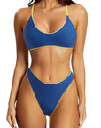 Reversible String Waisted Thong Bikini Set-SUUKSESS-Yellow Blue-S-SUUKSESS