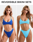 Reversible String Waisted Thong Bikini Set-SUUKSESS-SUUKSESS