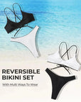Reversible String Waisted Thong Bikini Set-SUUKSESS-SUUKSESS