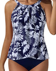 Ruffle Cover Swimsuit-Swimwear-SUUKSESS-Navy Blue Floral-S-SUUKSESS