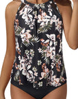 Ruffle Cover Swimsuit-Swimwear-SUUKSESS-Black Floral-S-SUUKSESS