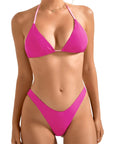 Halter String Bikini Set-Swimwear-SUUKSESS-Pink-S-SUUKSESS