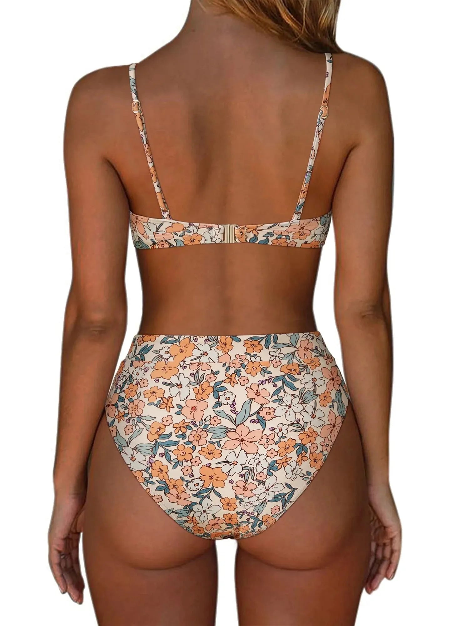 SUUKSESS Women Sexy High Waisted 2 Piece Bikini Sets Triangle High Cut Swimsuits-SUUKSESS-SUUKSESS