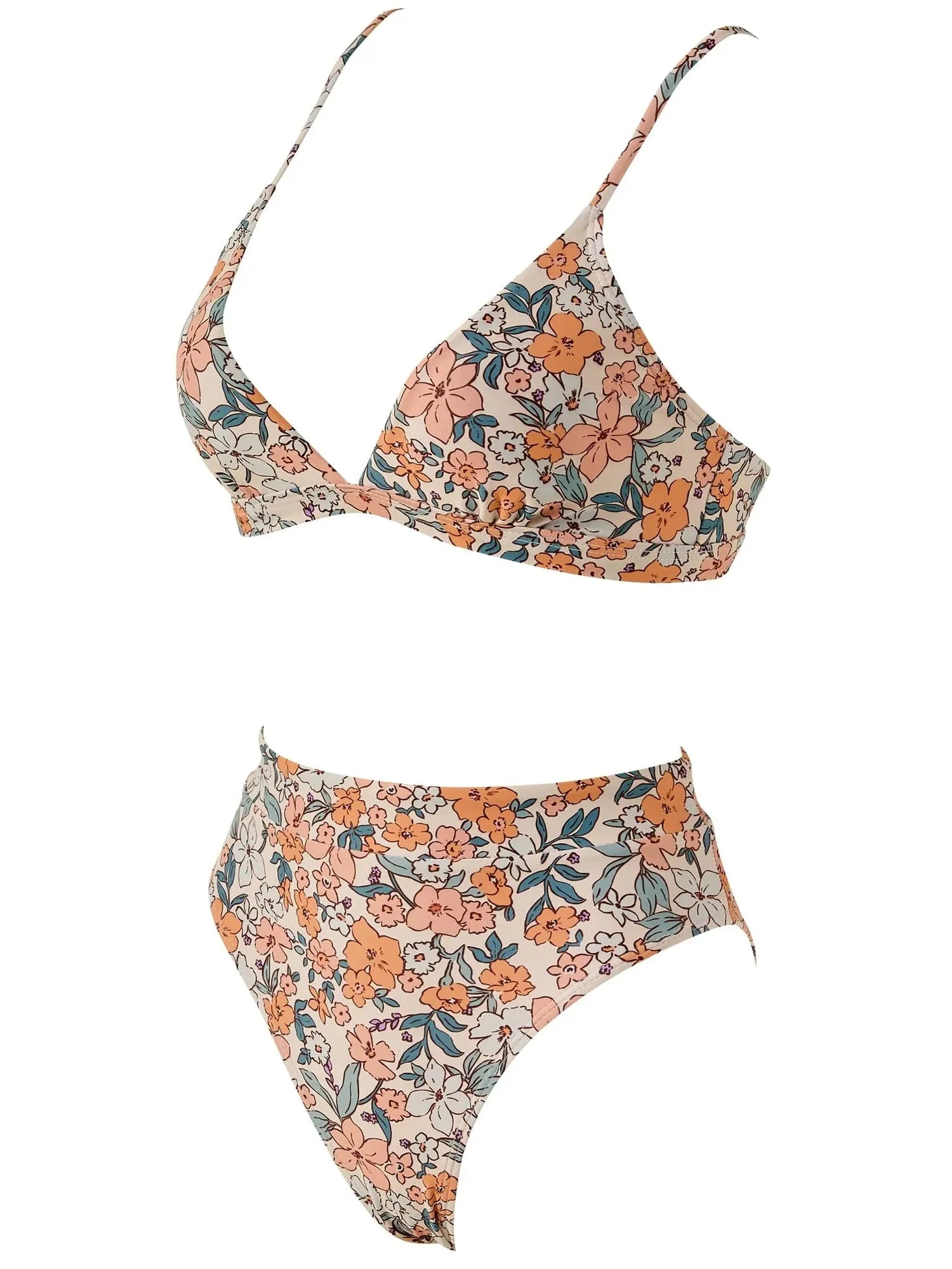 SUUKSESS Women Sexy High Waisted 2 Piece Bikini Sets Triangle High Cut Swimsuits-SUUKSESS-SUUKSESS