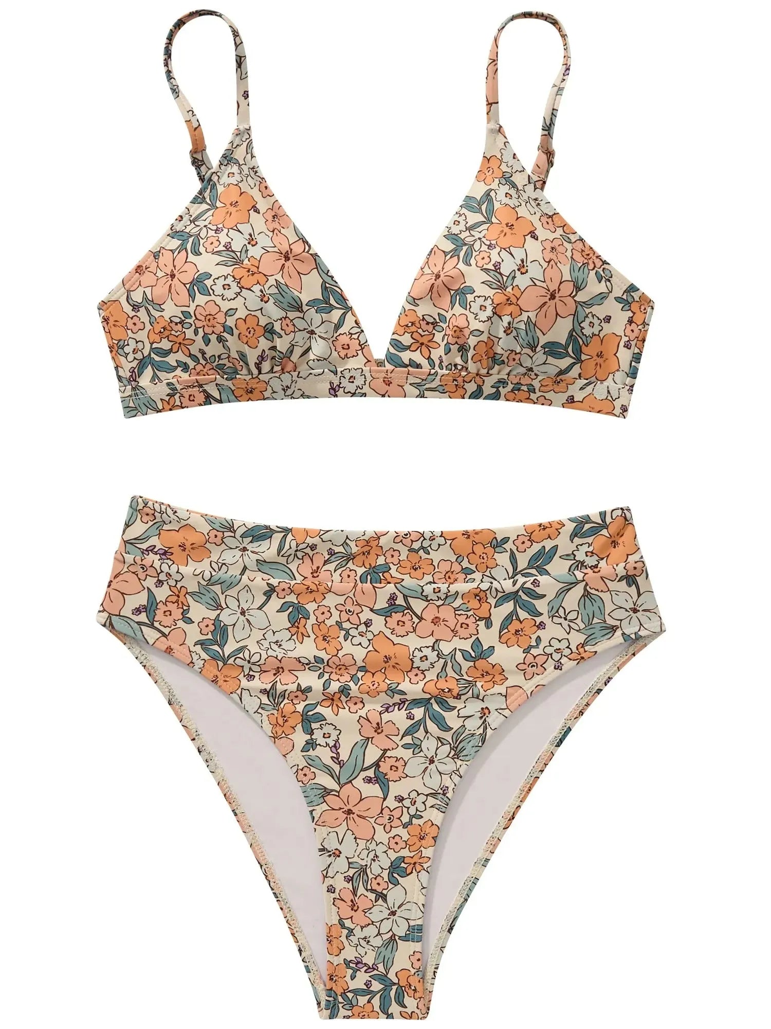 SUUKSESS Women Sexy High Waisted 2 Piece Bikini Sets Triangle High Cut Swimsuits-SUUKSESS-SUUKSESS