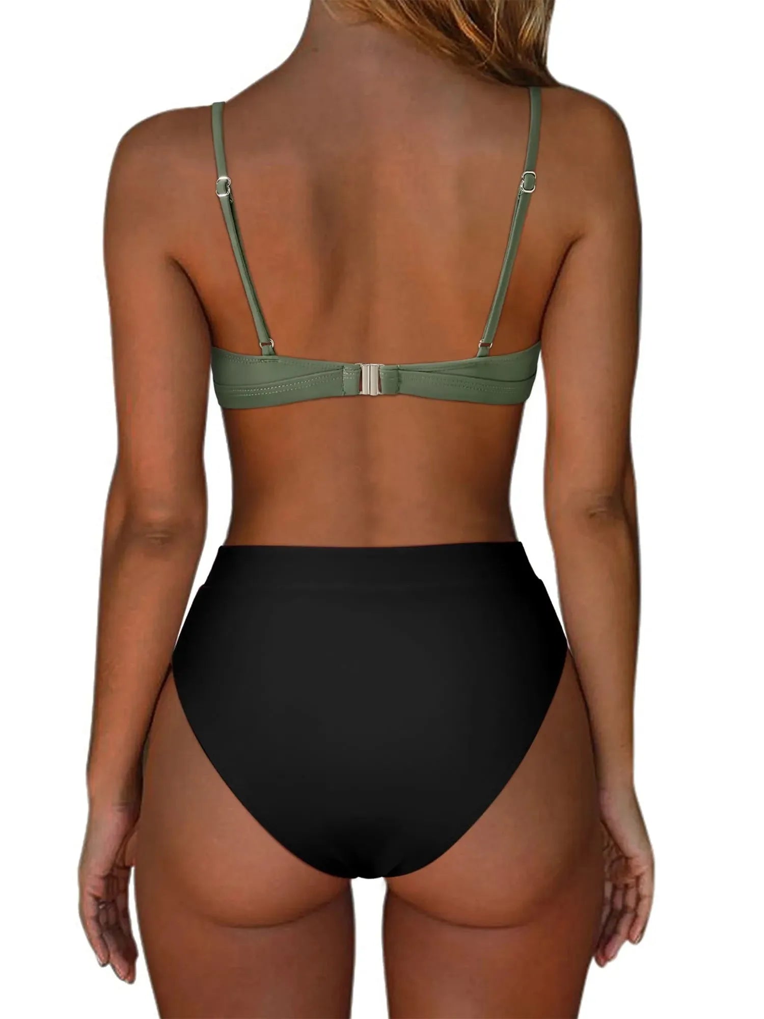 SUUKSESS Women Sexy High Waisted 2 Piece Bikini Sets Triangle High Cut Swimsuits-SUUKSESS-SUUKSESS