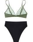 SUUKSESS Women Sexy High Waisted 2 Piece Bikini Sets Triangle High Cut Swimsuits-SUUKSESS-SUUKSESS