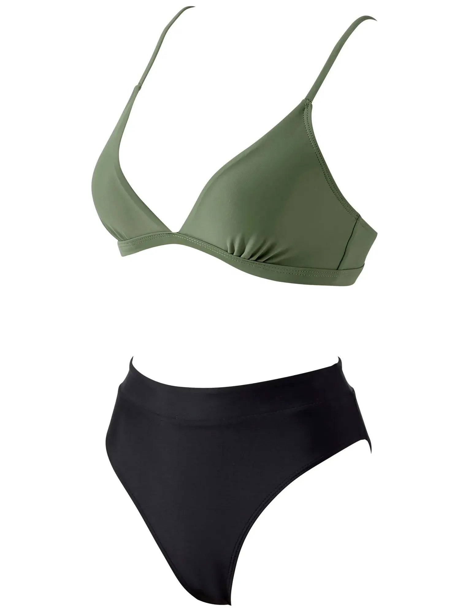 SUUKSESS Women Sexy High Waisted 2 Piece Bikini Sets Triangle High Cut Swimsuits-SUUKSESS-SUUKSESS