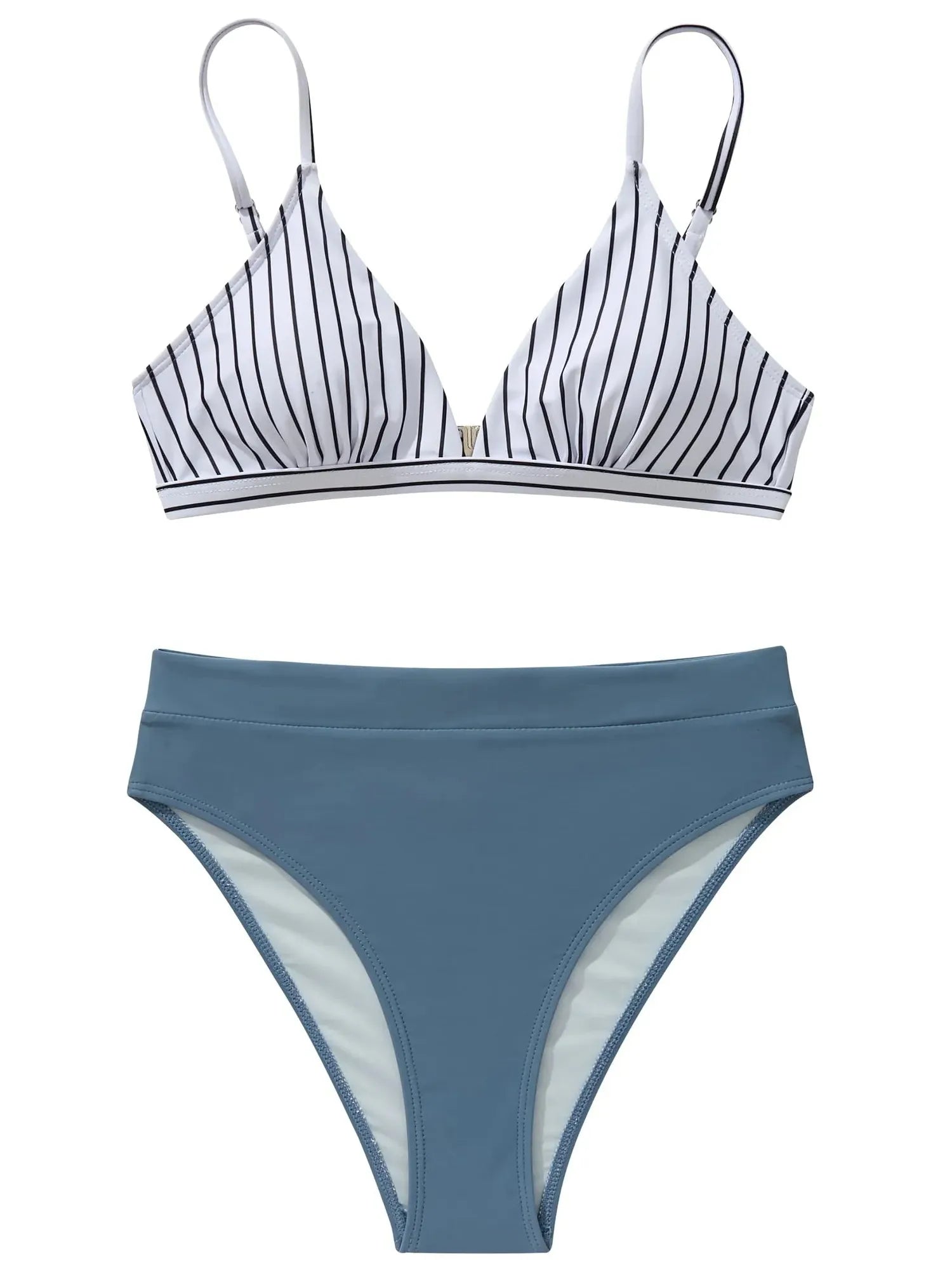 SUUKSESS Women Sexy High Waisted 2 Piece Bikini Sets Triangle High Cut Swimsuits-SUUKSESS-SUUKSESS