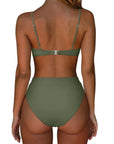 SUUKSESS Women Sexy High Waisted 2 Piece Bikini Sets Triangle High Cut Swimsuits-SUUKSESS-SUUKSESS