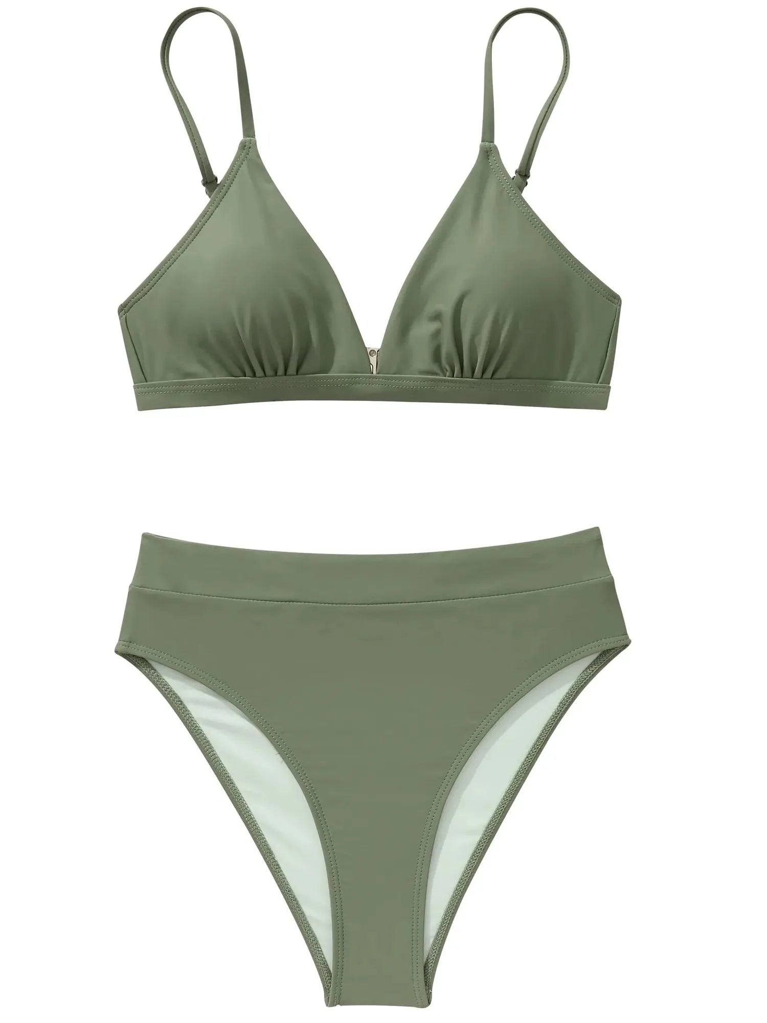 SUUKSESS Women Sexy High Waisted 2 Piece Bikini Sets Triangle High Cut Swimsuits-SUUKSESS-SUUKSESS