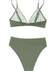 SUUKSESS Women Sexy High Waisted 2 Piece Bikini Sets Triangle High Cut Swimsuits-SUUKSESS-SUUKSESS