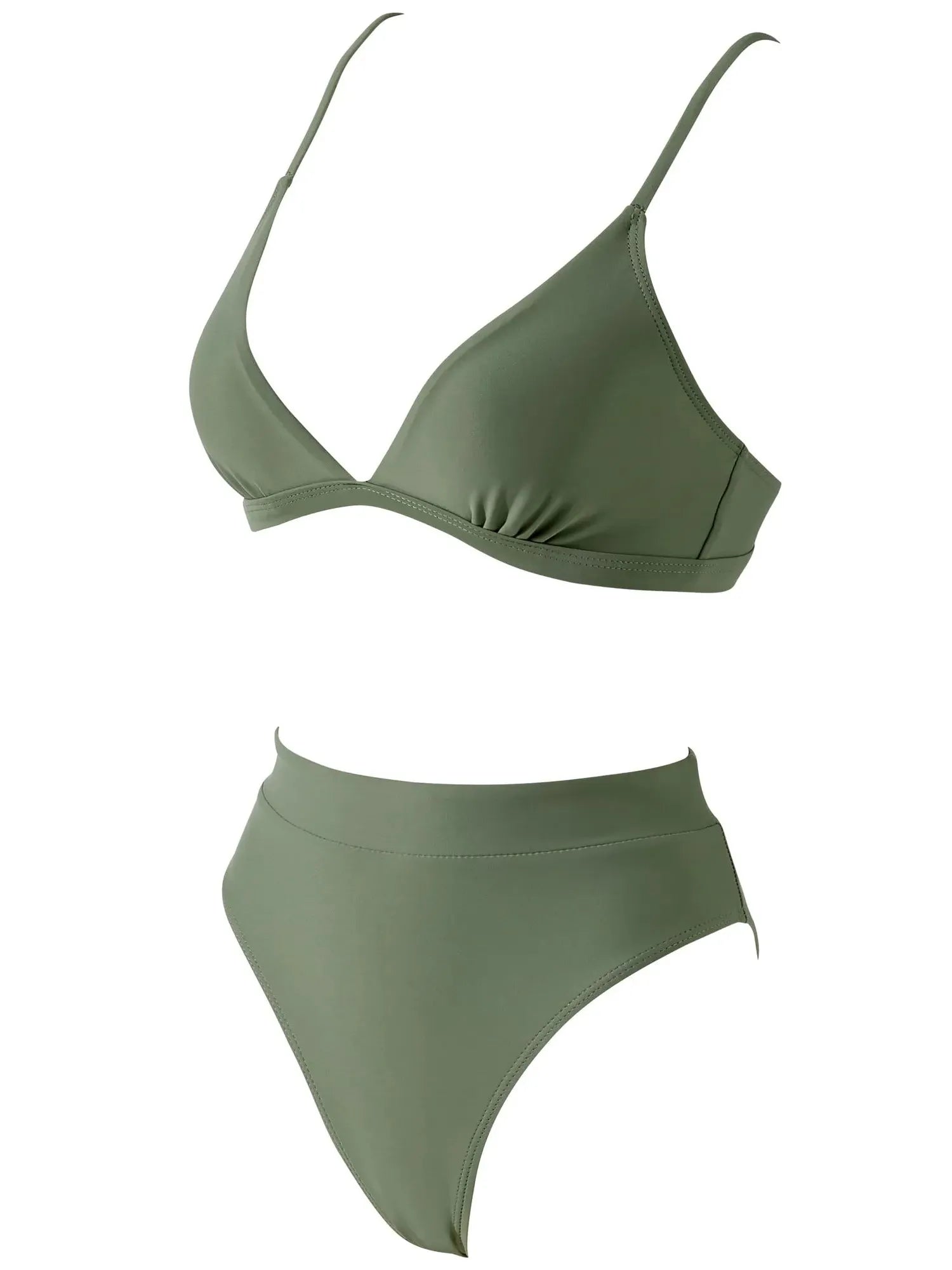 SUUKSESS Women Sexy High Waisted 2 Piece Bikini Sets Triangle High Cut Swimsuits-SUUKSESS-SUUKSESS