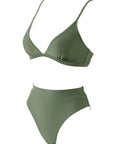 SUUKSESS Women Sexy High Waisted 2 Piece Bikini Sets Triangle High Cut Swimsuits-SUUKSESS-SUUKSESS