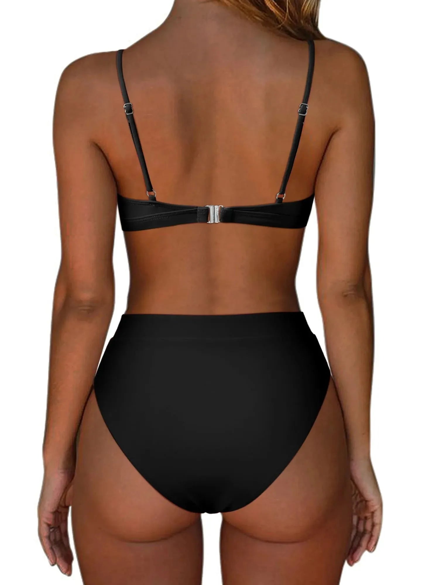 SUUKSESS Women Sexy High Waisted 2 Piece Bikini Sets Triangle High Cut Swimsuits-SUUKSESS-SUUKSESS