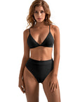 SUUKSESS Women Sexy High Waisted 2 Piece Bikini Sets Triangle High Cut Swimsuits-SUUKSESS-SUUKSESS